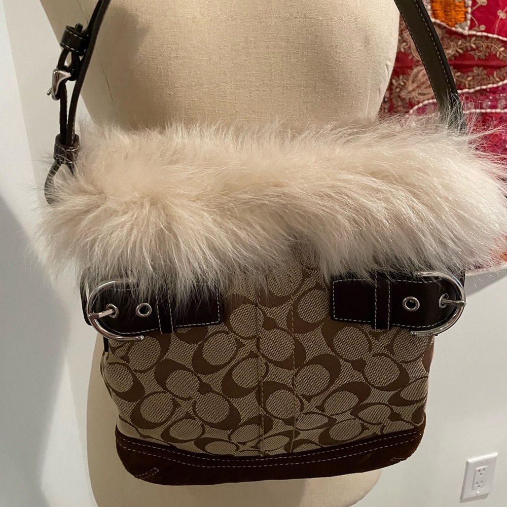 Coach fur handbag excellent condition NWOT